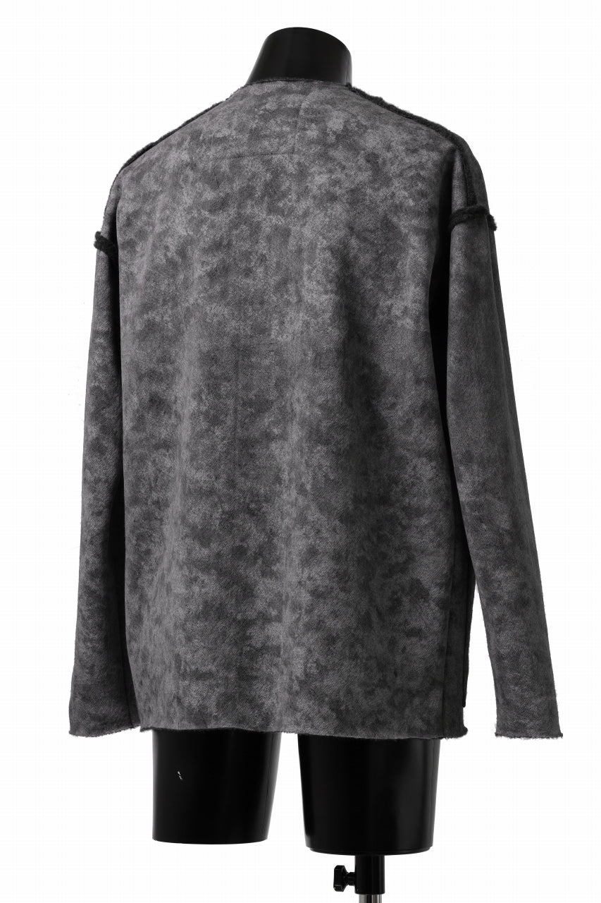 画像をギャラリービューアに読み込む, KLASICA ASLEEP LOOSE PULL OVER / GRAINY PRINT BACK SIDE FLEECE (GREIGE)