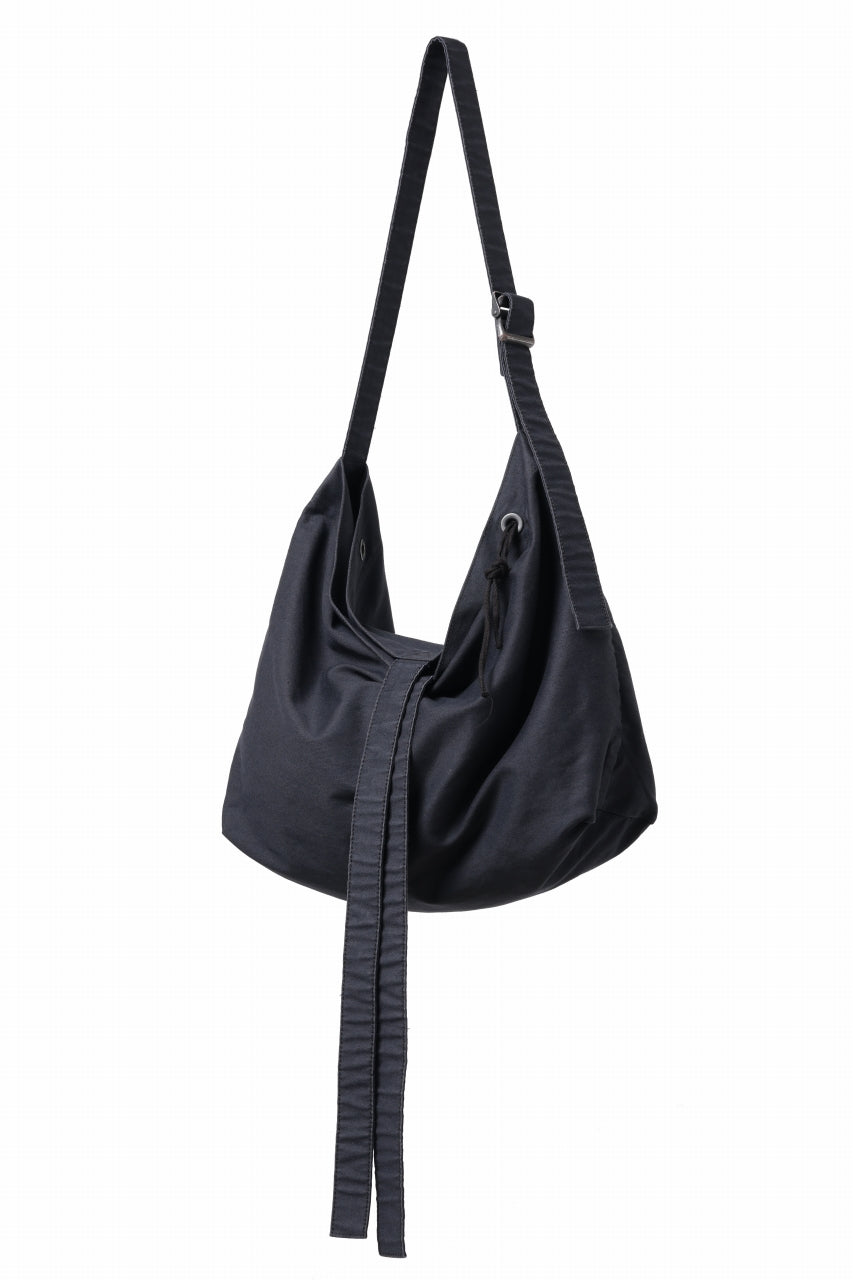 Load image into Gallery viewer, KLASICA BIVOUAC RIBBON SHOULDER BAG / SURPHER DYED MOLE SKIN (DEEP SEA)