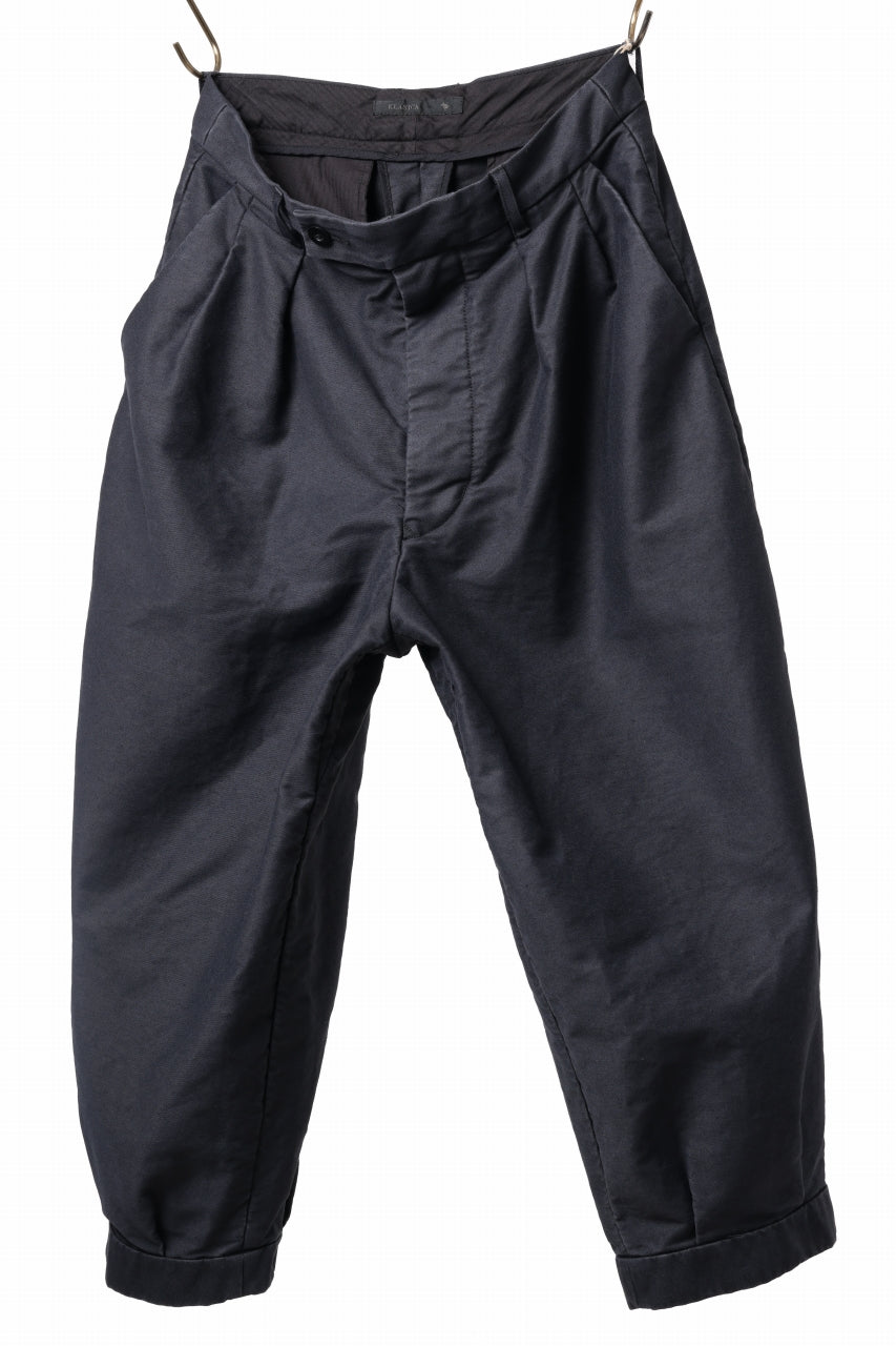Load image into Gallery viewer, KLASICA GOSSE TWO TUCKED TROUSERS / SURPHER DYED MOLE SKIN (DEEP SEA)