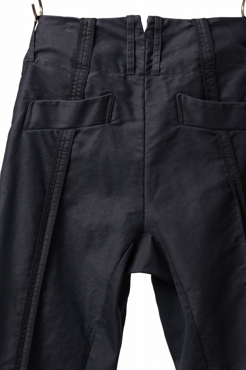 Load image into Gallery viewer, KLASICA SABRON CONSTRUCTED TROUSERS / SURPHER DYED MOLE SKIN (DEEP SEA)