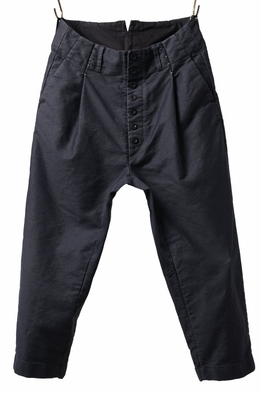 Load image into Gallery viewer, KLASICA SABRON CONSTRUCTED TROUSERS / SURPHER DYED MOLE SKIN (DEEP SEA)