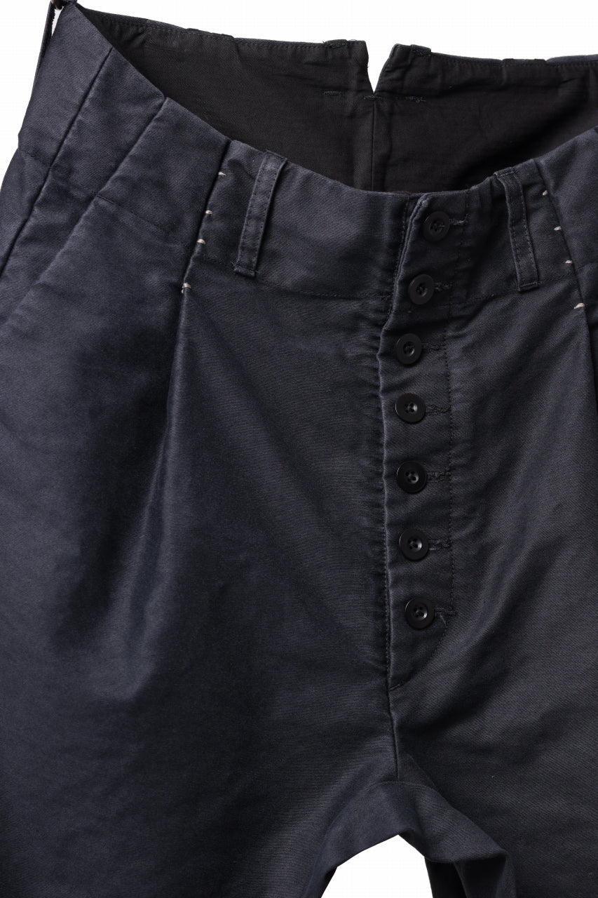 Load image into Gallery viewer, KLASICA SABRON CONSTRUCTED TROUSERS / SURPHER DYED MOLE SKIN (DEEP SEA)
