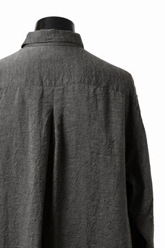 画像をギャラリービューアに読み込む, YUTA MATSUOKA long shirt / linen gold thread stripe (charcoal gray)