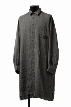 画像をギャラリービューアに読み込む, YUTA MATSUOKA long shirt / linen gold thread stripe (charcoal gray)