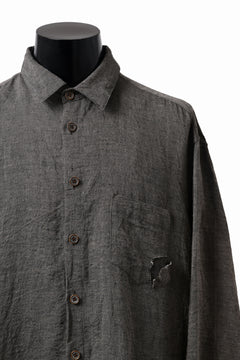 画像をギャラリービューアに読み込む, YUTA MATSUOKA long shirt / linen gold thread stripe (charcoal gray)