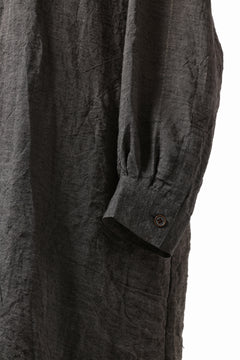 画像をギャラリービューアに読み込む, YUTA MATSUOKA long shirt / linen gold thread stripe (charcoal gray)