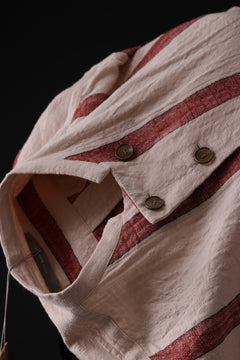 画像をギャラリービューアに読み込む, YUTA MATSUOKA stand collar shirt / organic cotton slub (red stripe)