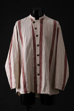 画像をギャラリービューアに読み込む, YUTA MATSUOKA stand collar shirt / organic cotton slub (red stripe)