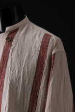 画像をギャラリービューアに読み込む, YUTA MATSUOKA stand collar shirt / organic cotton slub (red stripe)