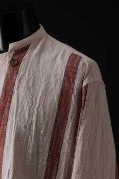 画像をギャラリービューアに読み込む, YUTA MATSUOKA stand collar shirt / organic cotton slub (red stripe)
