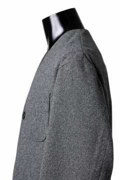 画像をギャラリービューアに読み込む, TARO HORIUCHI / th products Collarless Jacket / active setter tweed knit (gray)