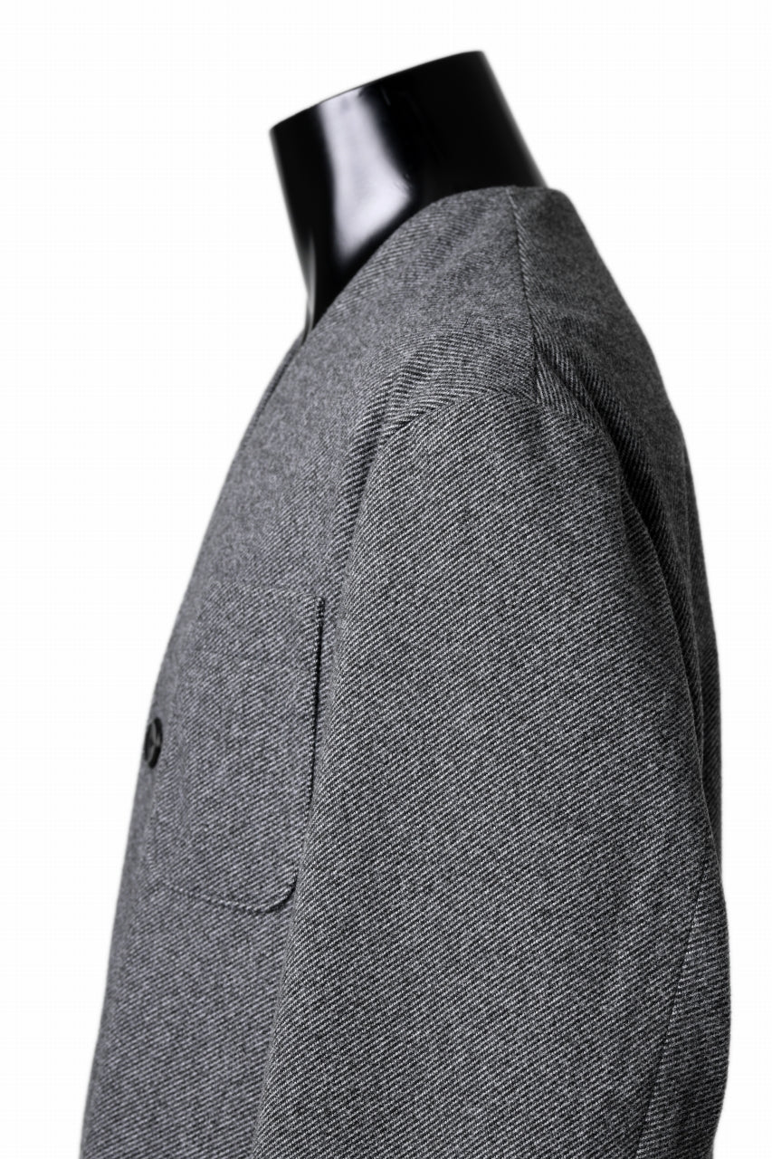 画像をギャラリービューアに読み込む, TARO HORIUCHI / th products Collarless Jacket / active setter tweed knit (gray)