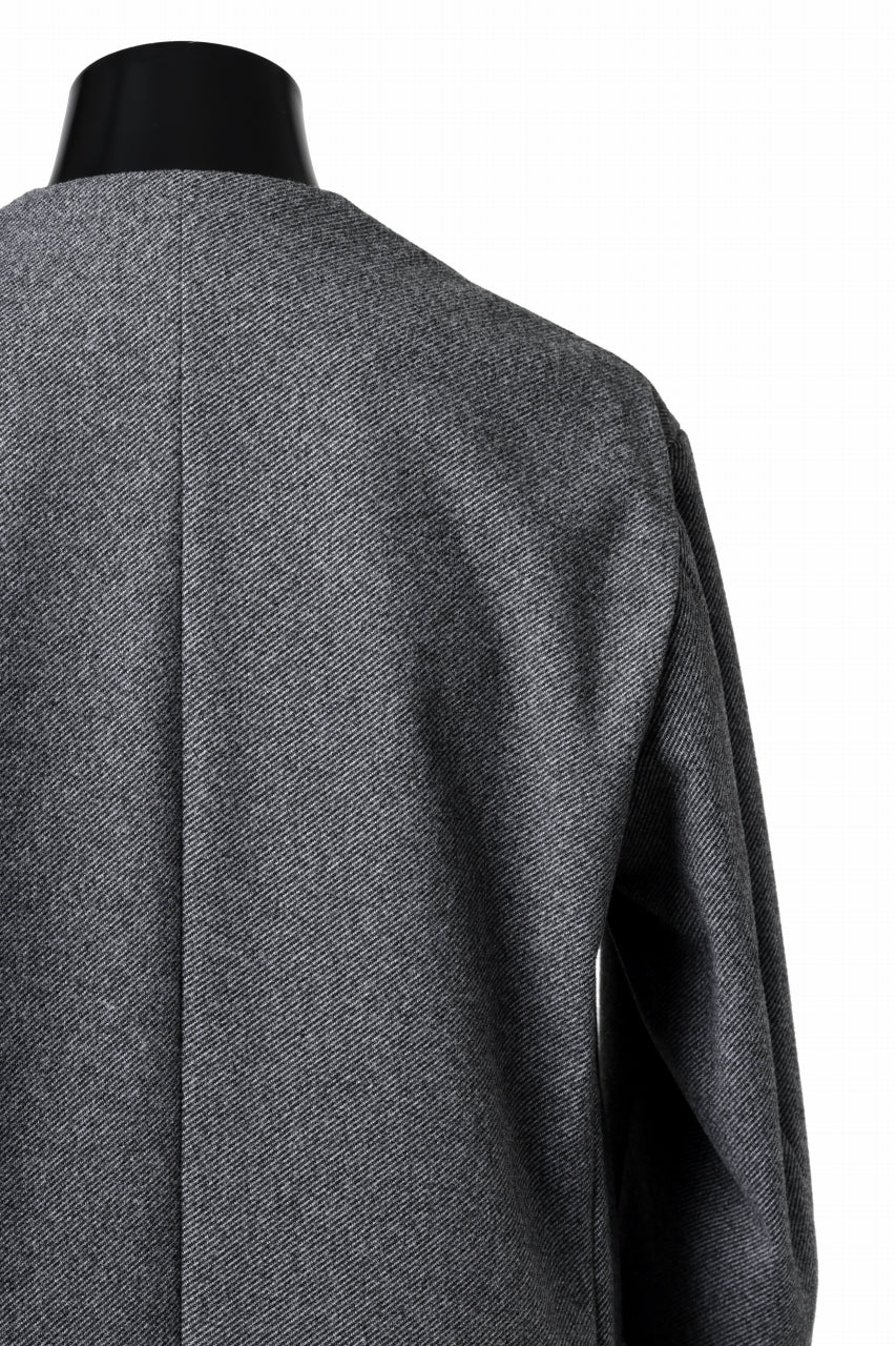 画像をギャラリービューアに読み込む, TARO HORIUCHI / th products Collarless Jacket / active setter tweed knit (gray)