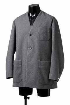 画像をギャラリービューアに読み込む, TARO HORIUCHI / th products Collarless Jacket / active setter tweed knit (gray)