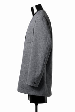 画像をギャラリービューアに読み込む, TARO HORIUCHI / th products Collarless Jacket / active setter tweed knit (gray)