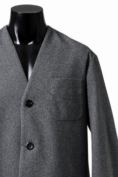 画像をギャラリービューアに読み込む, TARO HORIUCHI / th products Collarless Jacket / active setter tweed knit (gray)
