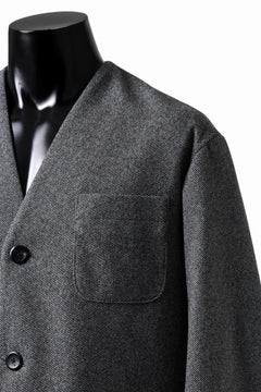 画像をギャラリービューアに読み込む, TARO HORIUCHI / th products Collarless Jacket / active setter tweed knit (gray)
