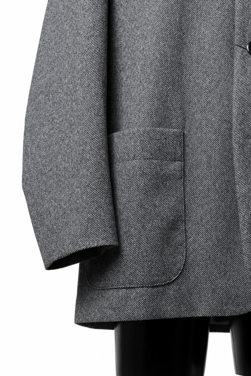 画像をギャラリービューアに読み込む, TARO HORIUCHI / th products Collarless Jacket / active setter tweed knit (gray)