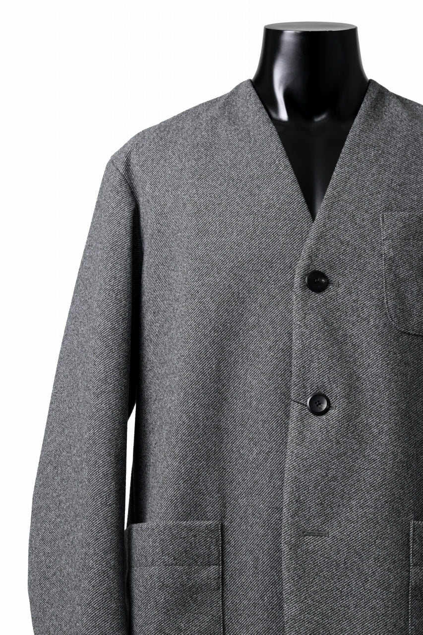 画像をギャラリービューアに読み込む, TARO HORIUCHI / th products Collarless Jacket / active setter tweed knit (gray)