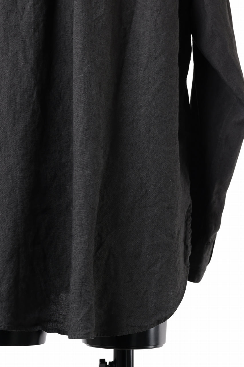 画像をギャラリービューアに読み込む, COLINA GRANPA SHIRT / NATURAL DYED LINEN POPLIN (LOGWOOD)