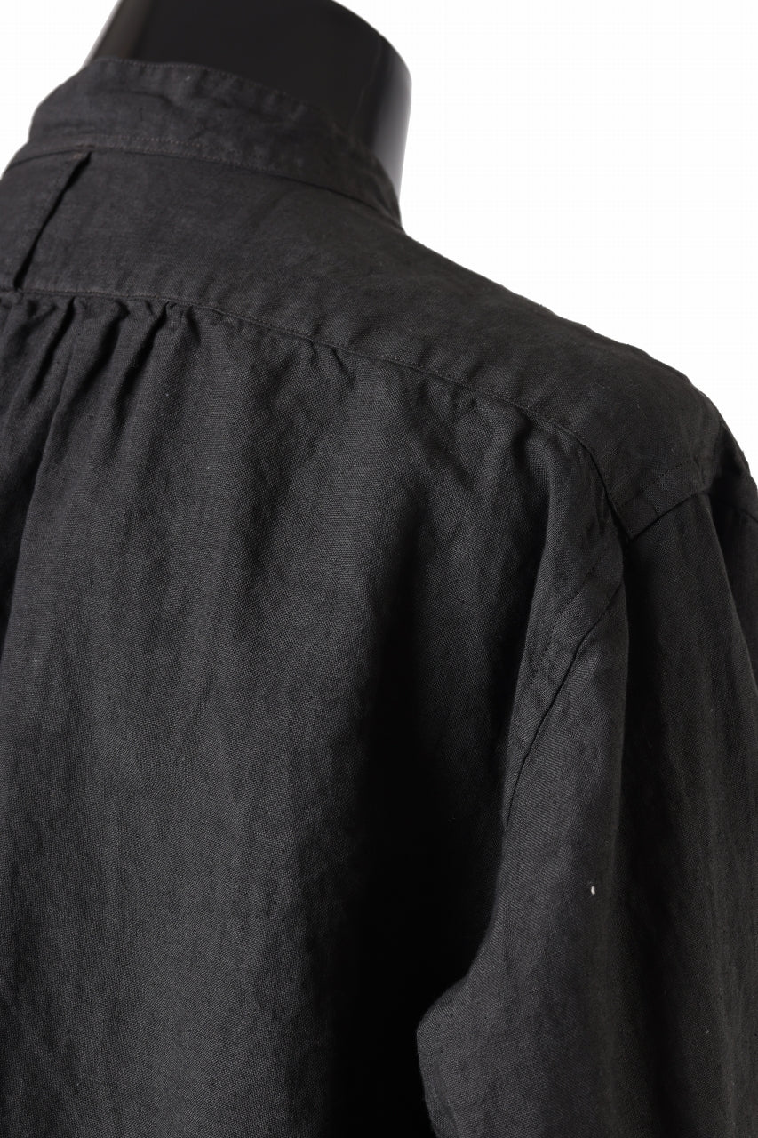 画像をギャラリービューアに読み込む, COLINA GRANPA SHIRT / NATURAL DYED LINEN POPLIN (LOGWOOD)