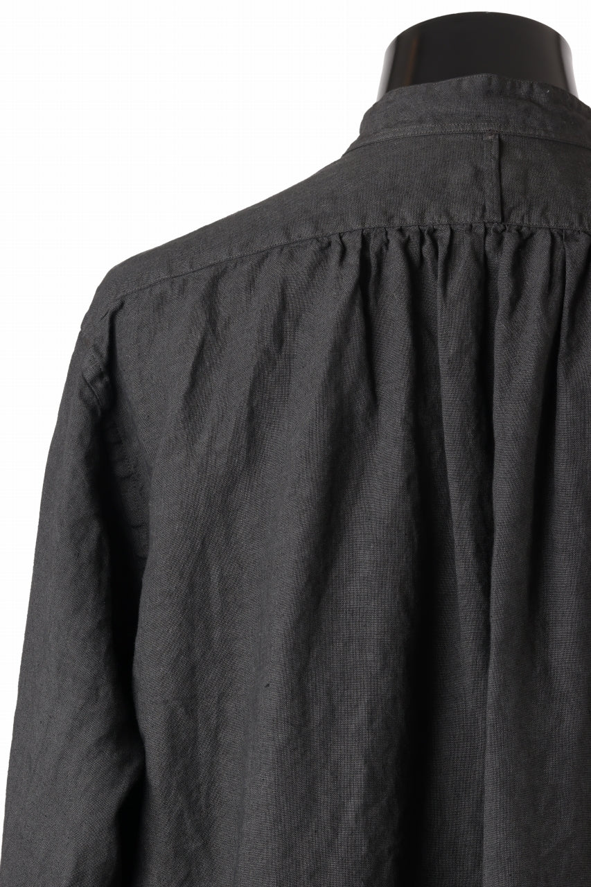 画像をギャラリービューアに読み込む, COLINA GRANPA SHIRT / NATURAL DYED LINEN POPLIN (LOGWOOD)