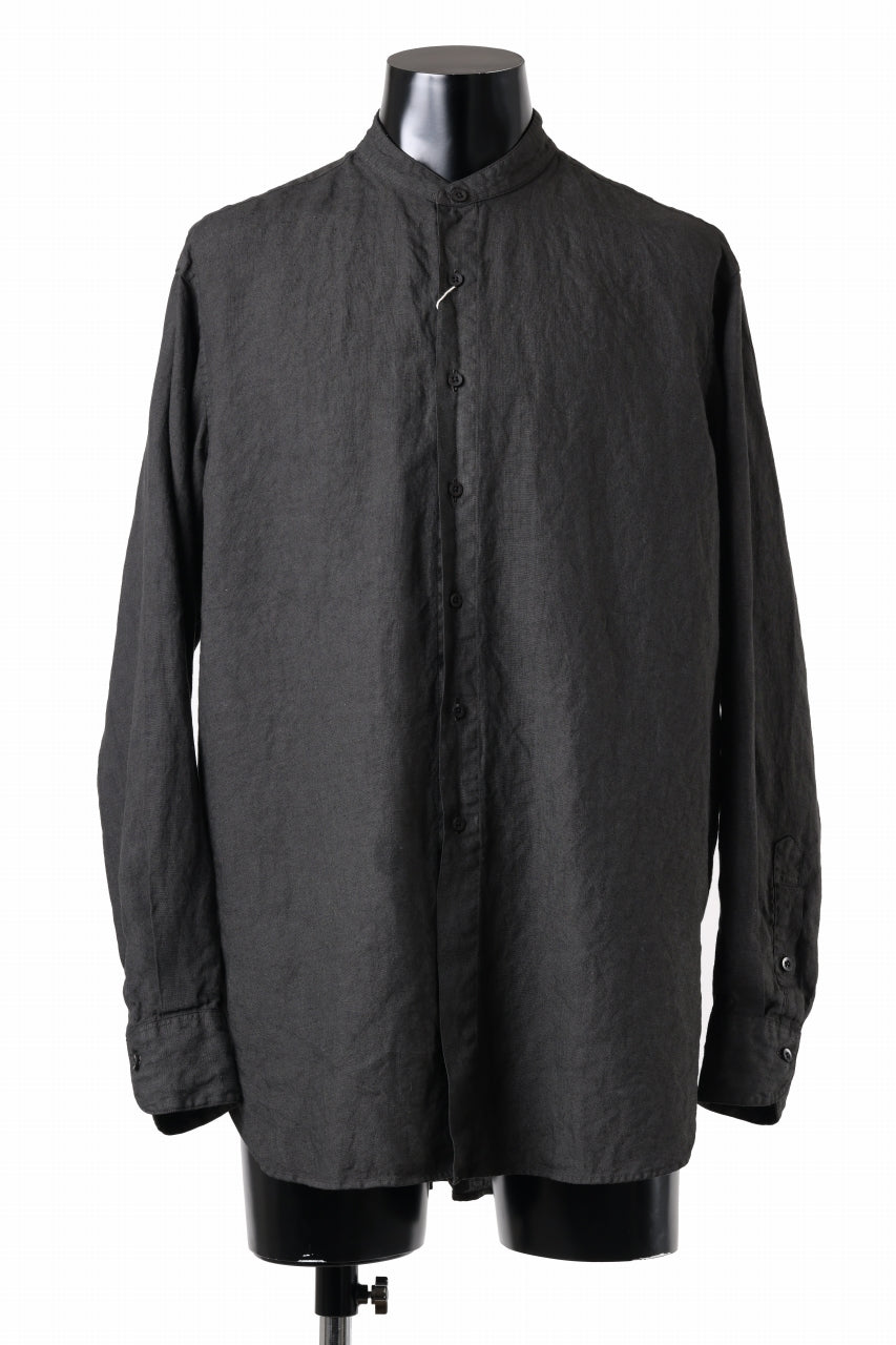 画像をギャラリービューアに読み込む, COLINA GRANPA SHIRT / NATURAL DYED LINEN POPLIN (LOGWOOD)