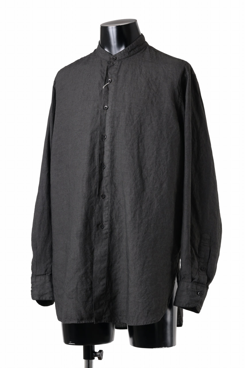 画像をギャラリービューアに読み込む, COLINA GRANPA SHIRT / NATURAL DYED LINEN POPLIN (LOGWOOD)