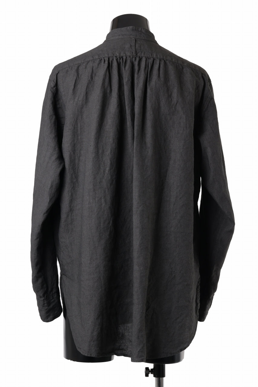 画像をギャラリービューアに読み込む, COLINA GRANPA SHIRT / NATURAL DYED LINEN POPLIN (LOGWOOD)