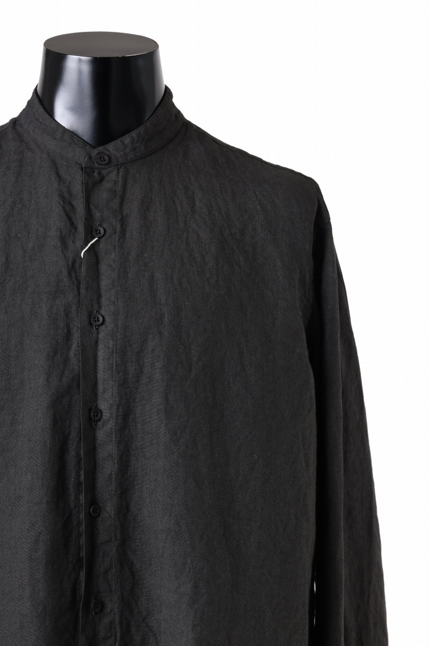 画像をギャラリービューアに読み込む, COLINA GRANPA SHIRT / NATURAL DYED LINEN POPLIN (LOGWOOD)