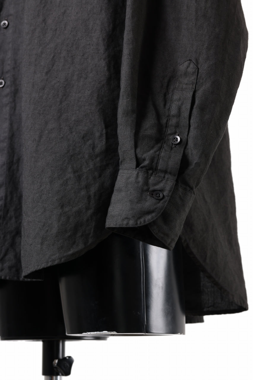 画像をギャラリービューアに読み込む, COLINA GRANPA SHIRT / NATURAL DYED LINEN POPLIN (LOGWOOD)