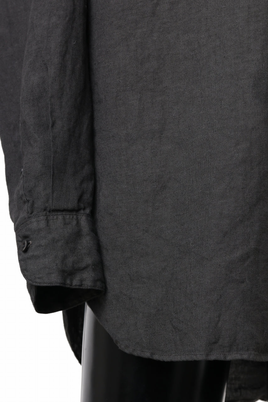 画像をギャラリービューアに読み込む, COLINA GRANPA SHIRT / NATURAL DYED LINEN POPLIN (LOGWOOD)