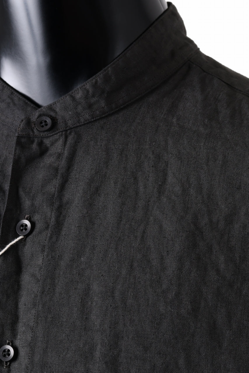 画像をギャラリービューアに読み込む, COLINA GRANPA SHIRT / NATURAL DYED LINEN POPLIN (LOGWOOD)