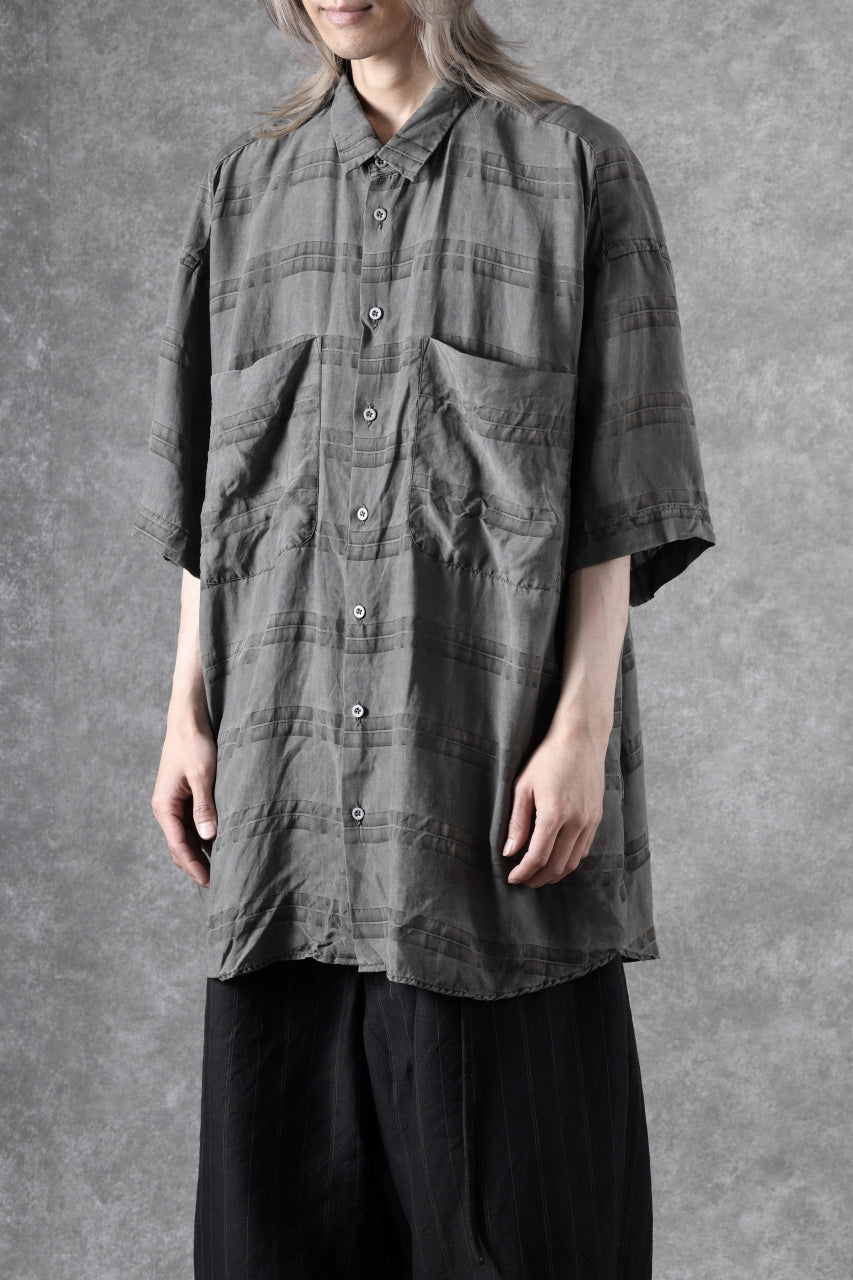 画像をギャラリービューアに読み込む, KLASICA RELAXED FIT H/S SHIRTS / DRAPE & SMOOTH TEXTILE (GRAYSH DYE CHECK)