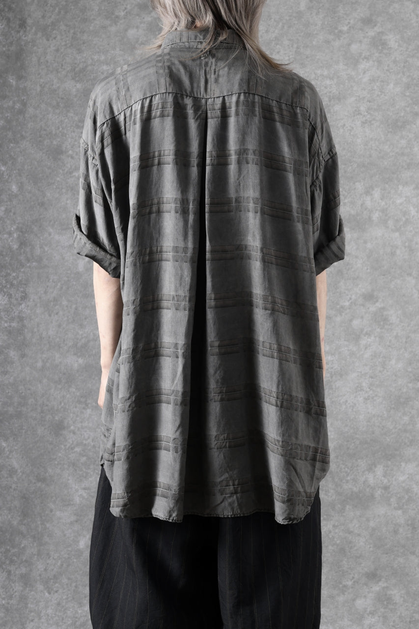 画像をギャラリービューアに読み込む, KLASICA RELAXED FIT H/S SHIRTS / DRAPE & SMOOTH TEXTILE (GRAYSH DYE CHECK)