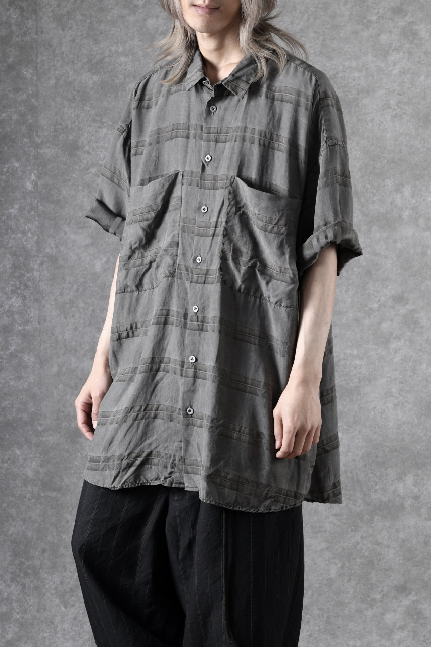 画像をギャラリービューアに読み込む, KLASICA RELAXED FIT H/S SHIRTS / DRAPE & SMOOTH TEXTILE (GRAYSH DYE CHECK)