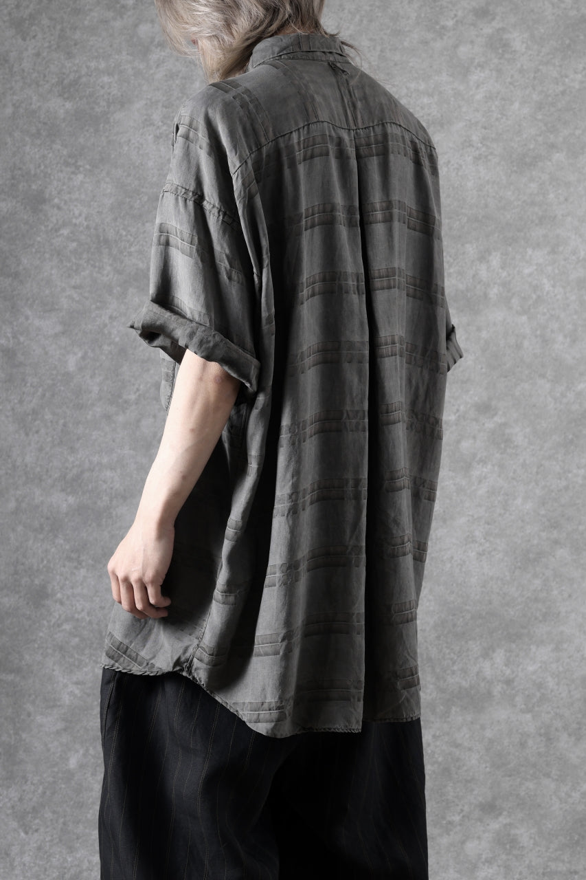 画像をギャラリービューアに読み込む, KLASICA RELAXED FIT H/S SHIRTS / DRAPE & SMOOTH TEXTILE (GRAYSH DYE CHECK)