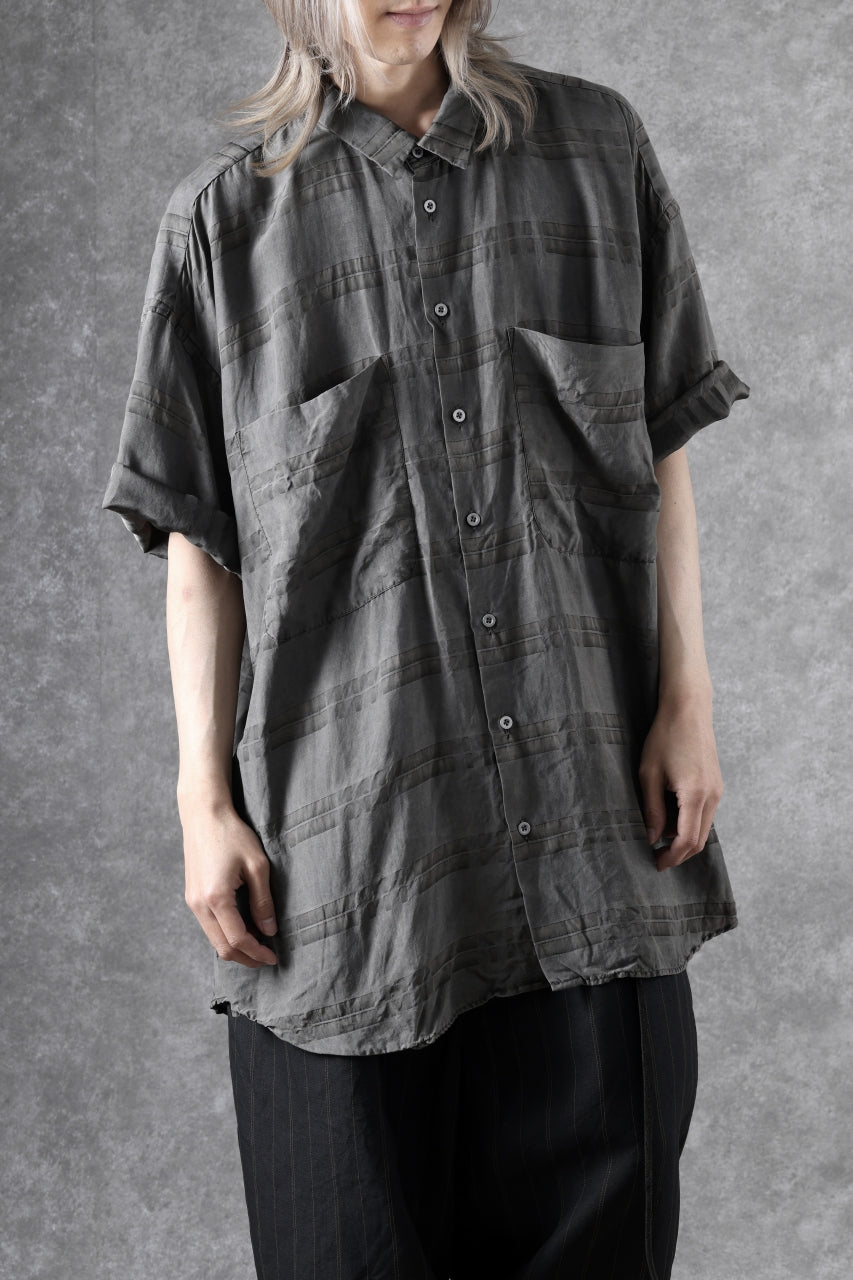 画像をギャラリービューアに読み込む, KLASICA RELAXED FIT H/S SHIRTS / DRAPE &amp; SMOOTH TEXTILE (GRAYSH DYE CHECK)