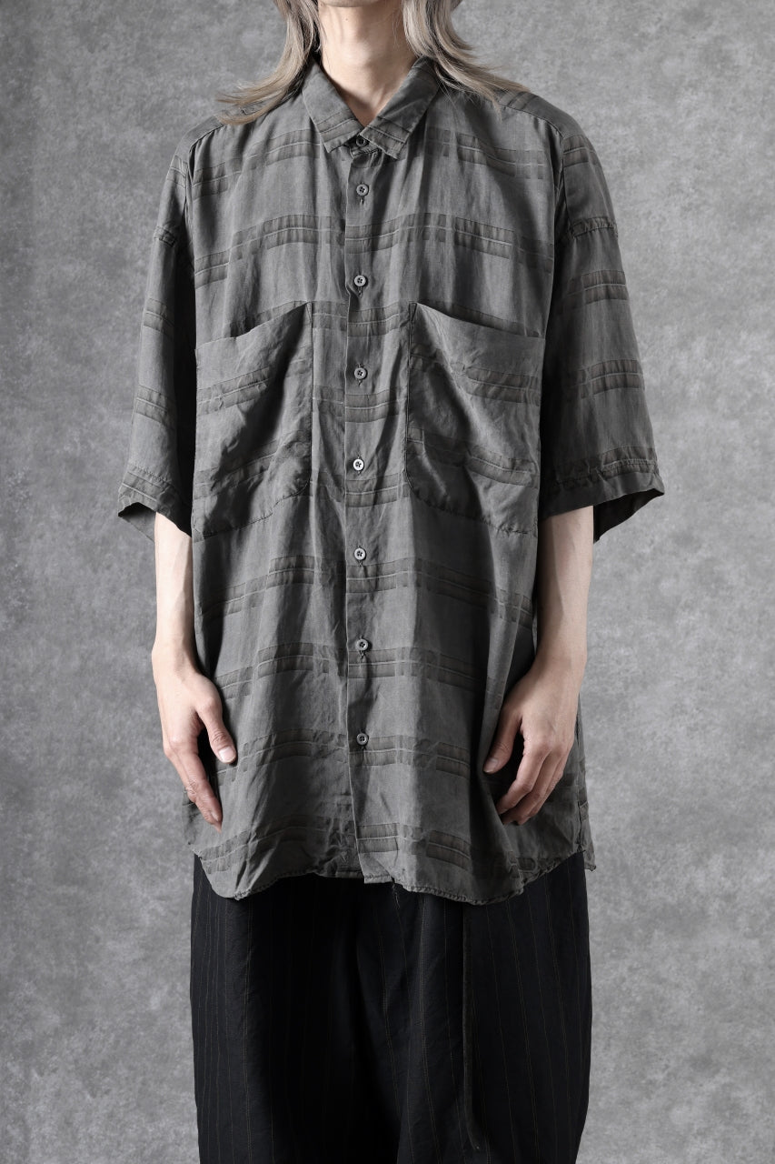 画像をギャラリービューアに読み込む, KLASICA RELAXED FIT H/S SHIRTS / DRAPE & SMOOTH TEXTILE (GRAYSH DYE CHECK)
