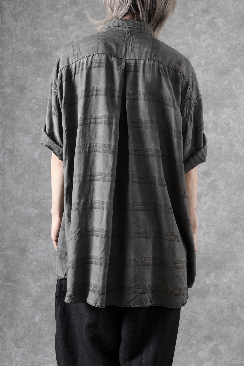 画像をギャラリービューアに読み込む, KLASICA RELAXED FIT H/S SHIRTS / DRAPE & SMOOTH TEXTILE (GRAYSH DYE CHECK)