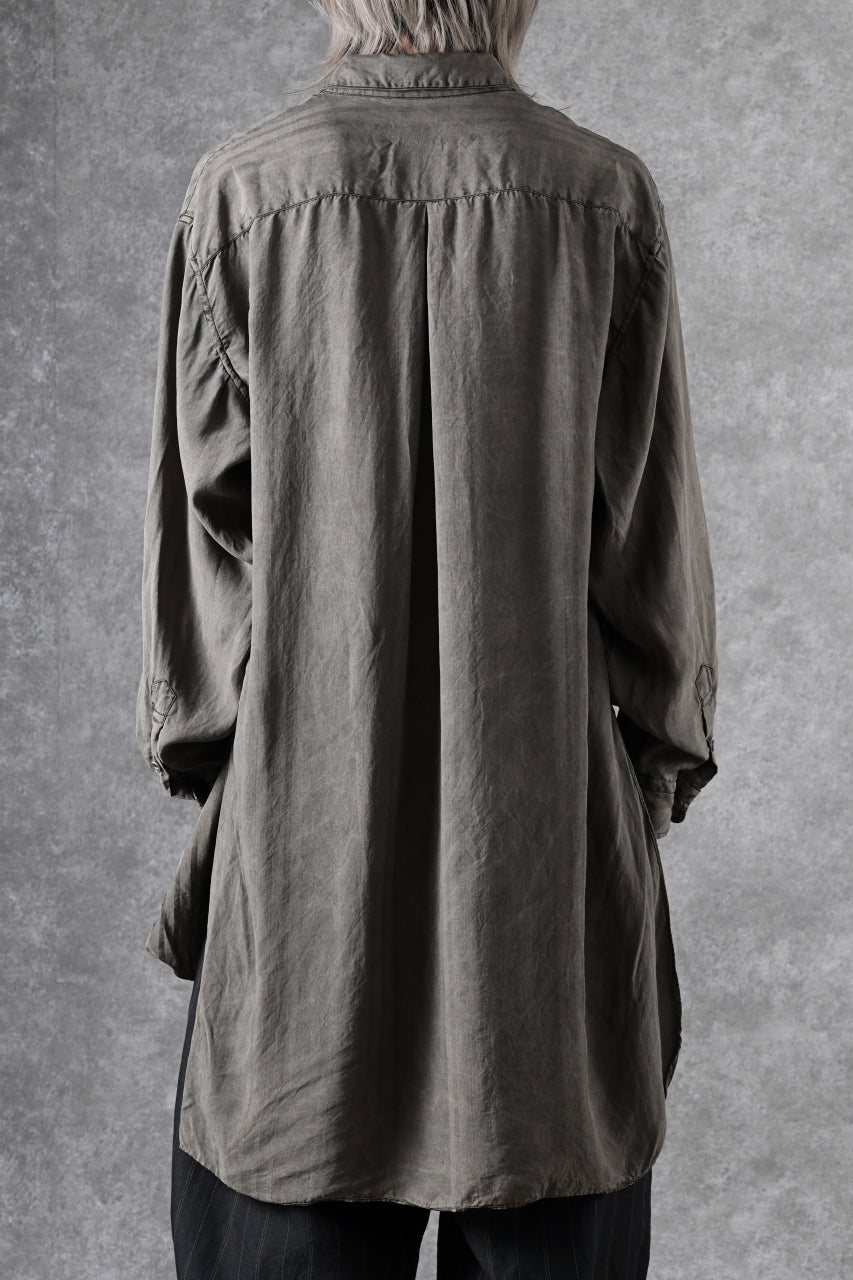 画像をギャラリービューアに読み込む, KLASICA SHORT COLLAR ROOMY SHIRTS / DRAPE & SMOOTH TEXTILE (BROWNY DYE STRIPE)