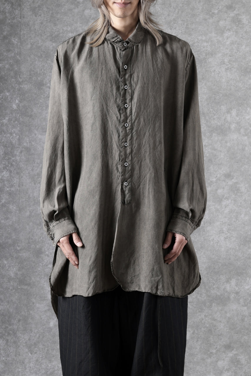 画像をギャラリービューアに読み込む, KLASICA SHORT COLLAR ROOMY SHIRTS / DRAPE & SMOOTH TEXTILE (BROWNY DYE STRIPE)