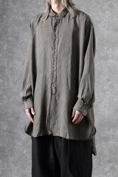 画像をギャラリービューアに読み込む, KLASICA SHORT COLLAR ROOMY SHIRTS / DRAPE & SMOOTH TEXTILE (BROWNY DYE STRIPE)