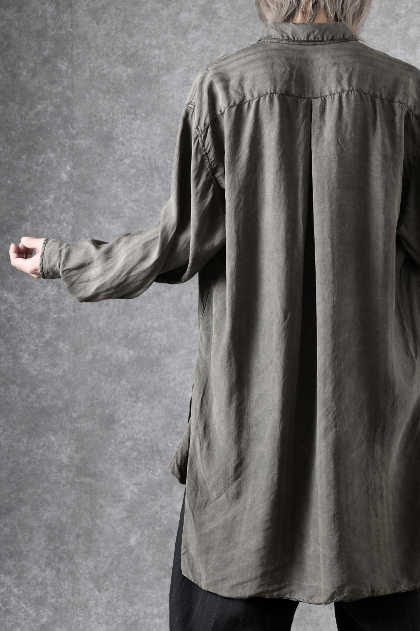 画像をギャラリービューアに読み込む, KLASICA SHORT COLLAR ROOMY SHIRTS / DRAPE & SMOOTH TEXTILE (BROWNY DYE STRIPE)
