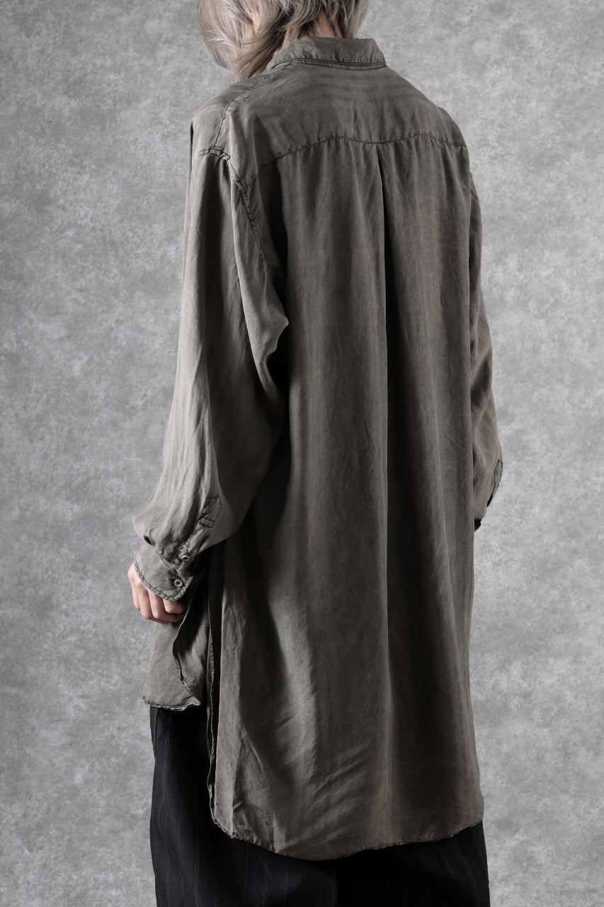 画像をギャラリービューアに読み込む, KLASICA SHORT COLLAR ROOMY SHIRTS / DRAPE & SMOOTH TEXTILE (BROWNY DYE STRIPE)