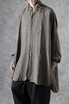 画像をギャラリービューアに読み込む, KLASICA SHORT COLLAR ROOMY SHIRTS / DRAPE &amp; SMOOTH TEXTILE (BROWNY DYE STRIPE)