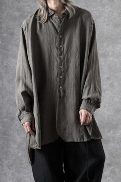 画像をギャラリービューアに読み込む, KLASICA SHORT COLLAR ROOMY SHIRTS / DRAPE &amp; SMOOTH TEXTILE (BROWNY DYE STRIPE)