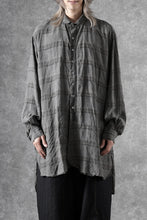 画像をギャラリービューアに読み込む, KLASICA SHORT COLLAR ROOMY SHIRTS / DRAPE &amp; SMOOTH TEXTILE (GRAYSH DYE CHECK)