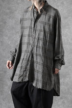 画像をギャラリービューアに読み込む, KLASICA SHORT COLLAR ROOMY SHIRTS / DRAPE &amp; SMOOTH TEXTILE (GRAYSH DYE CHECK)