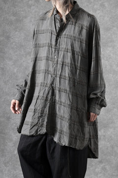 画像をギャラリービューアに読み込む, KLASICA SHORT COLLAR ROOMY SHIRTS / DRAPE & SMOOTH TEXTILE (GRAYSH DYE CHECK)